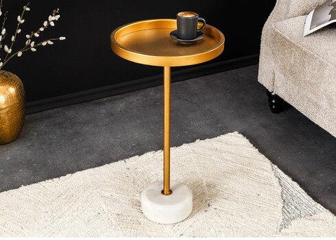 Abilaud TRAYFUL kuldne / valge, 30x30xH56 cm