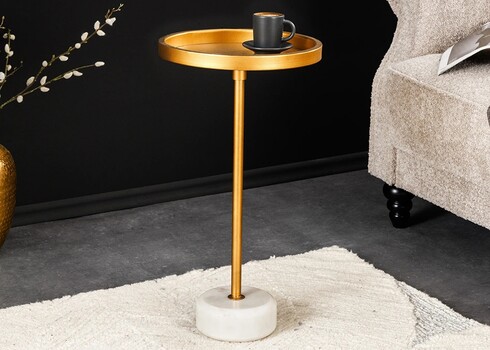 Abilaud TRAYFUL kuldne / valge, 30x30xH56 cm