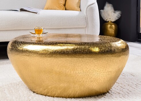 Diivanilaud STONE kuldne, 75x52xH34 cm