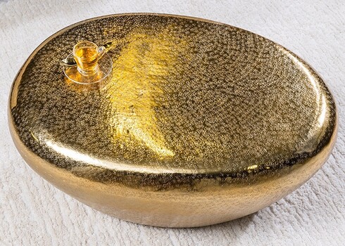 Diivanilaud STONE kuldne, 75x52xH34 cm