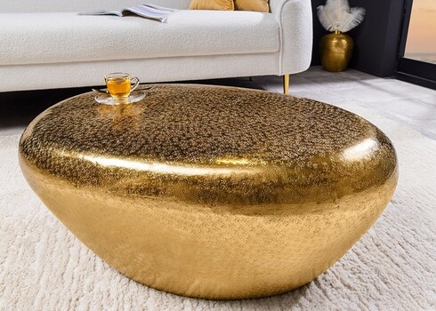 Diivanilaud STONE kuldne, 75x52xH34 cm