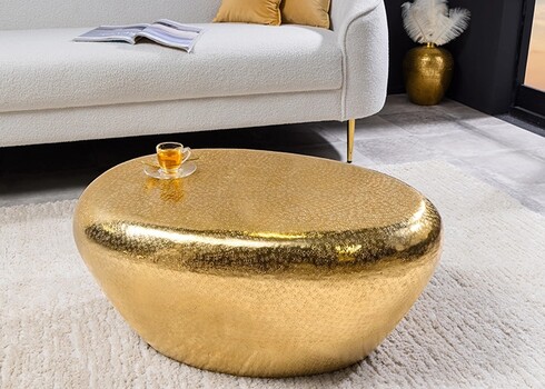 Diivanilaud STONE kuldne, 75x52xH34 cm