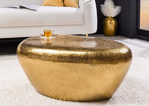 Diivanilaud STONE kuldne, 75x52xH34 cm