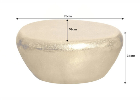 Diivanilaud STONE kuldne, 75x52xH34 cm