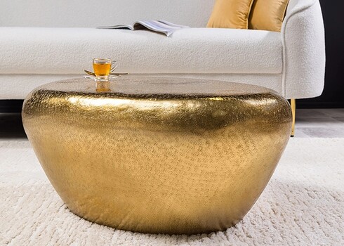 Diivanilaud STONE kuldne, 75x52xH34 cm