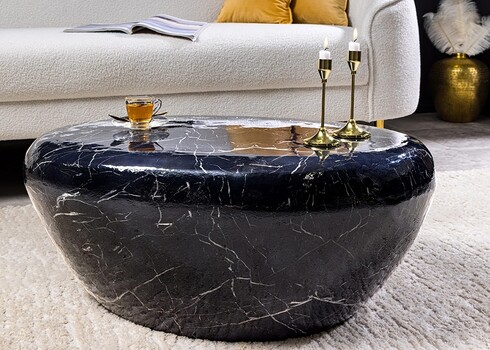 Diivanilaud STONE must marmor, 76x54xH35 cm