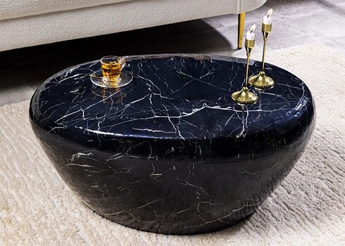 Diivanilaud STONE must marmor, 76x54xH35 cm