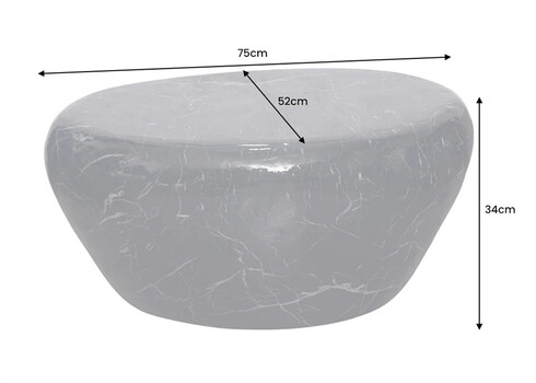 Diivanilaud STONE must marmor, 76x54xH35 cm