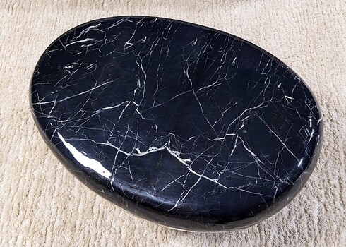 Diivanilaud STONE must marmor, 76x54xH35 cm