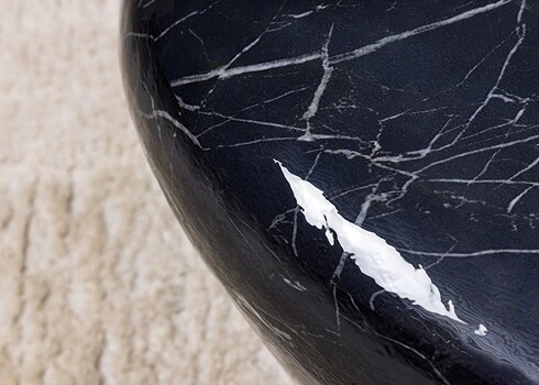 Diivanilaud STONE must marmor, 76x54xH35 cm