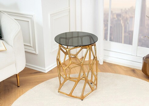 Abilaud GEOMETRIE must / kuldne, 37x37xH49 cm