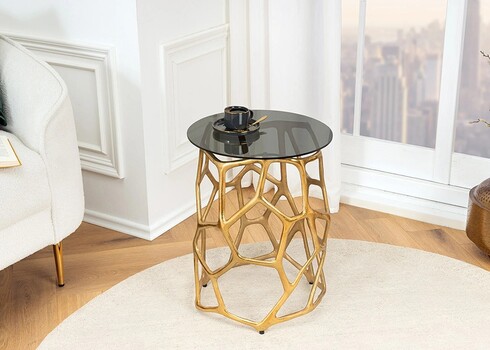 Abilaud GEOMETRIE must / kuldne, 37x37xH49 cm