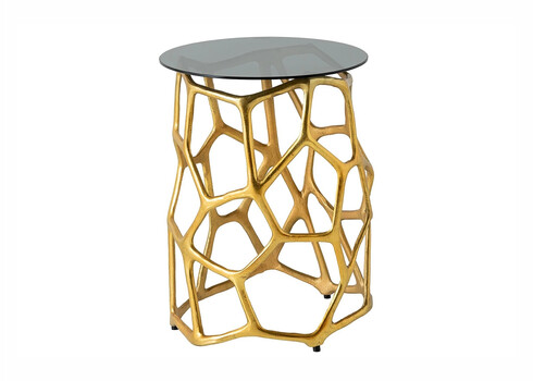 Abilaud GEOMETRIE must / kuldne, 37x37xH49 cm