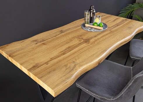 Baarilaud WILD metsik tamm / must, 120x60xH100 cm