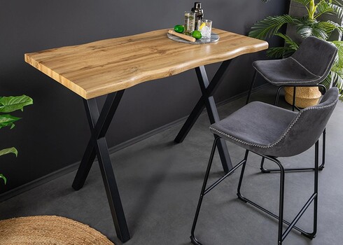 Baarilaud WILD metsik tamm / must, 120x60xH100 cm