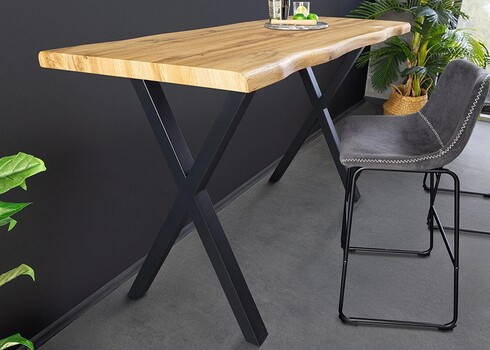 Baarilaud WILD metsik tamm / must, 120x60xH100 cm