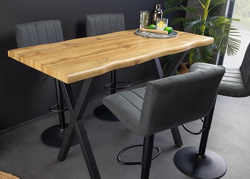 Baarilaud WILD metsik tamm / must, 120x60xH100 cm