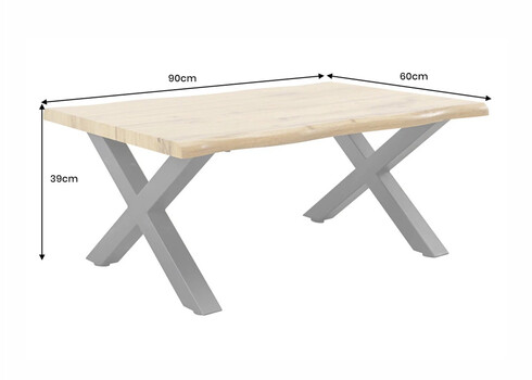 Diivanilaud WILD metsik tamm / must, 90x60xH39 cm