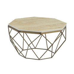 Diivanilaud DIAMOND beež / messing, 70x70xH38 cm