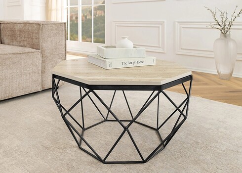 Diivanilaud DIAMOND beež / must, 70x70xH38 cm