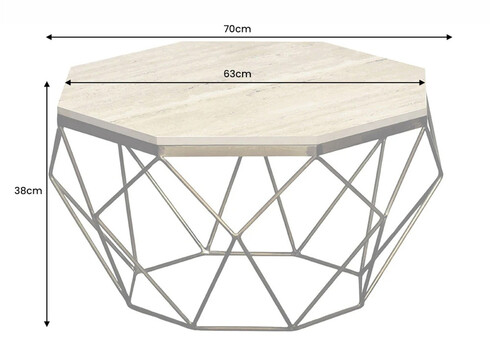 Diivanilaud DIAMOND beež / must, 70x70xH38 cm