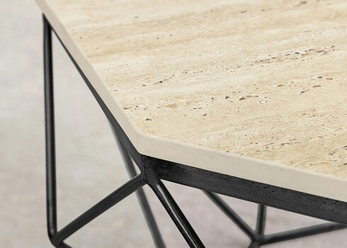 Diivanilaud DIAMOND beež / must, 70x70xH38 cm