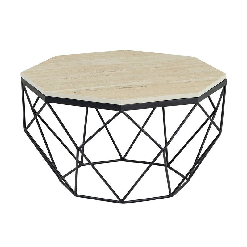 Diivanilaud DIAMOND beež / must, 70x70xH38 cm