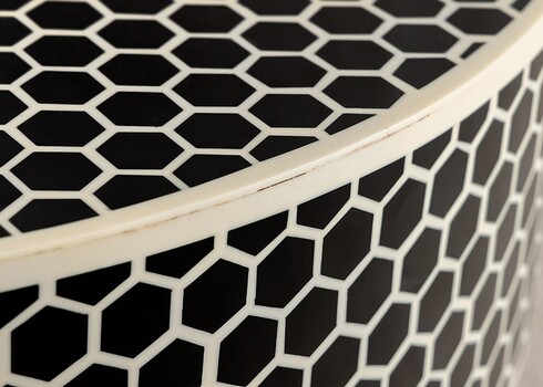 Diivanilaud HARMONY must / valge, 60x60xH35 cm