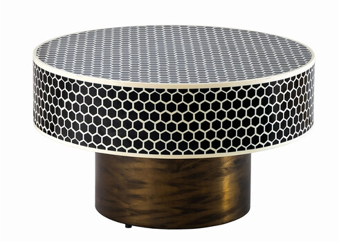 Diivanilaud HARMONY must / valge, 60x60xH35 cm