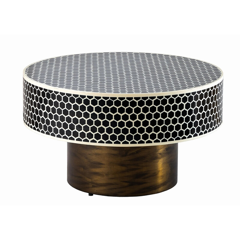 Diivanilaud HARMONY must / valge, 60x60xH35 cm