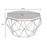 Diivanilaud DIAMOND must / valge, 69x69xH39 cm