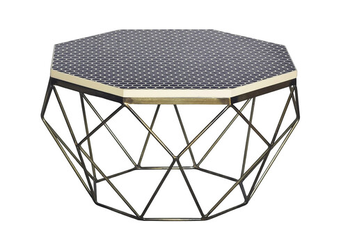 Diivanilaud DIAMOND must / valge, 69x69xH39 cm