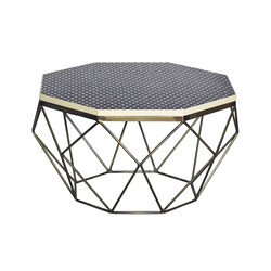 Diivanilaud DIAMOND must / valge, 69x69xH39 cm