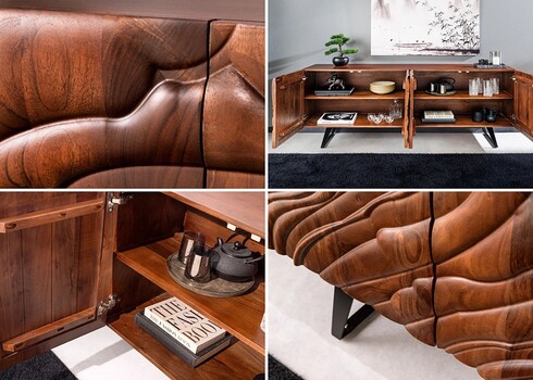 Kummut FLUID pruun, 175x40xH76 cm