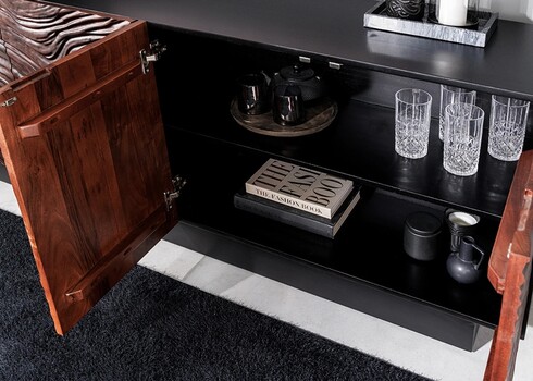 Kummut FLUID pruun / must, 175x40xH76 cm