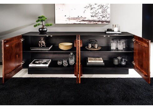 Kummut FLUID pruun / must, 175x40xH76 cm