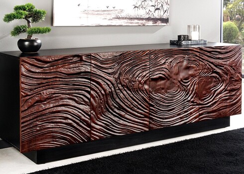 Kummut FLUID pruun / must, 175x40xH76 cm