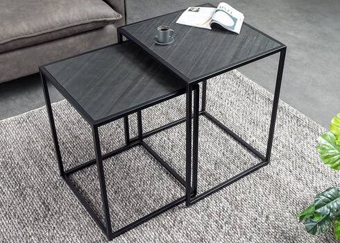 Diivanilaudade komplekt MOUNTAIN SOUL must marmor, 2 tk