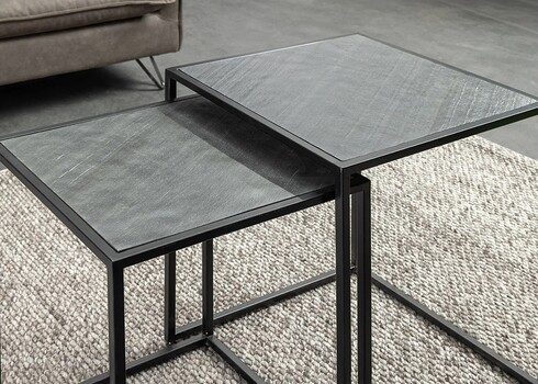 Diivanilaudade komplekt MOUNTAIN SOUL must marmor, 2 tk