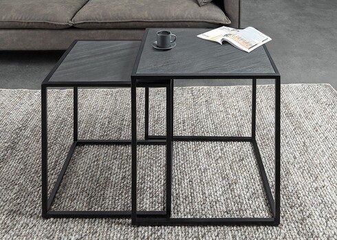 Diivanilaudade komplekt MOUNTAIN SOUL must marmor, 2 tk