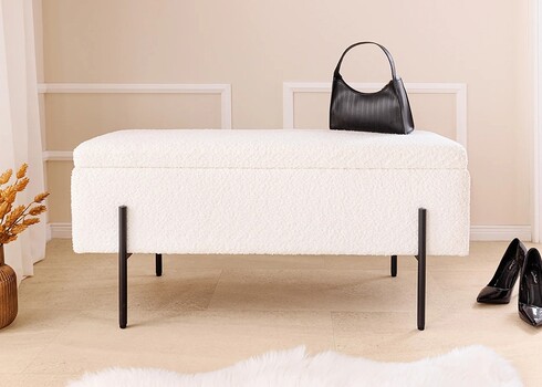 Pink LOFT valge buklee, 100x40xH46 cm