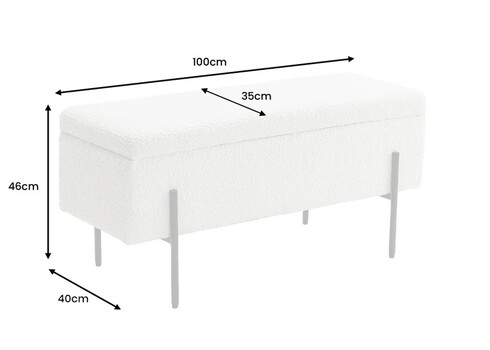 Pink LOFT valge buklee, 100x40xH46 cm