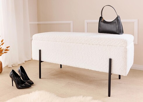 Pink LOFT valge buklee, 100x40xH46 cm