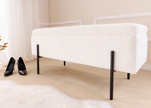 Pink LOFT valge buklee, 100x40xH46 cm