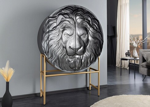 Kapp LION must / kuldne, 100x38xH140 cm