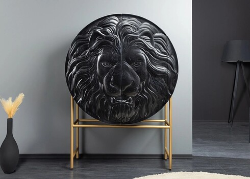 Kapp LION must / kuldne, 100x38xH140 cm