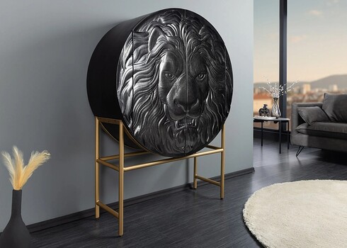Kapp LION must / kuldne, 100x38xH140 cm