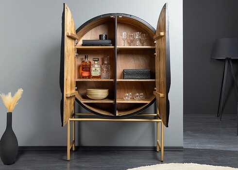 Kapp LION must / kuldne, 100x38xH140 cm