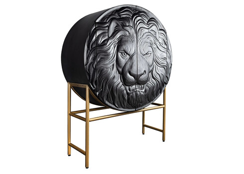 Kapp LION must / kuldne, 100x38xH140 cm