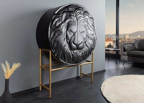 Kapp LION must / kuldne, 100x38xH140 cm